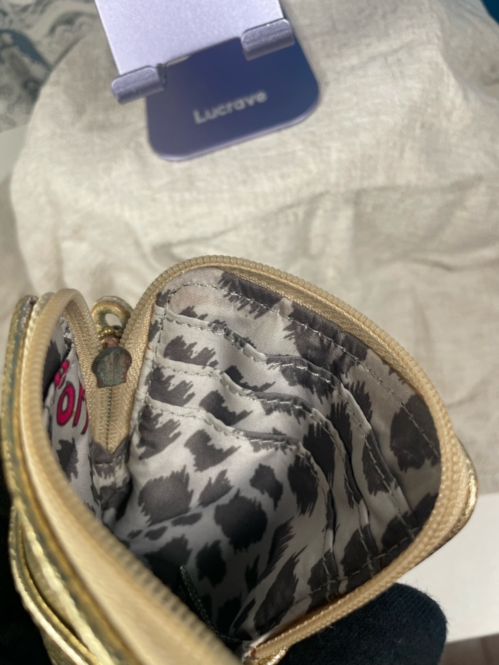 Coach Poppy Metallic Gold Wristlet 3.5 H x 5 L Rare/Retired - Picture 6 of 9